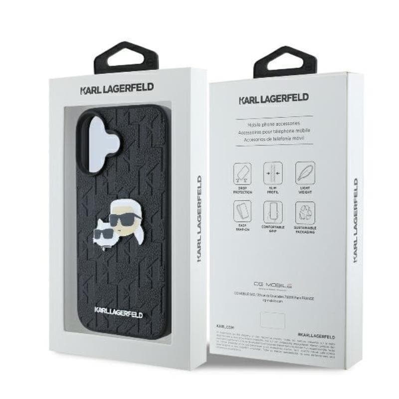 Karl Lagerfeld Monogram Karl & Choupette Head Pin - Case for iPhone 16 Plus (black) 8