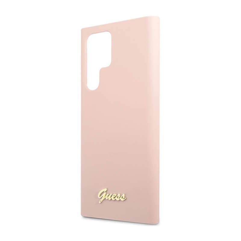 Guess Silicone Script Metal Logo - Case for Samsung Galaxy S23 Ultra (Pink) 6