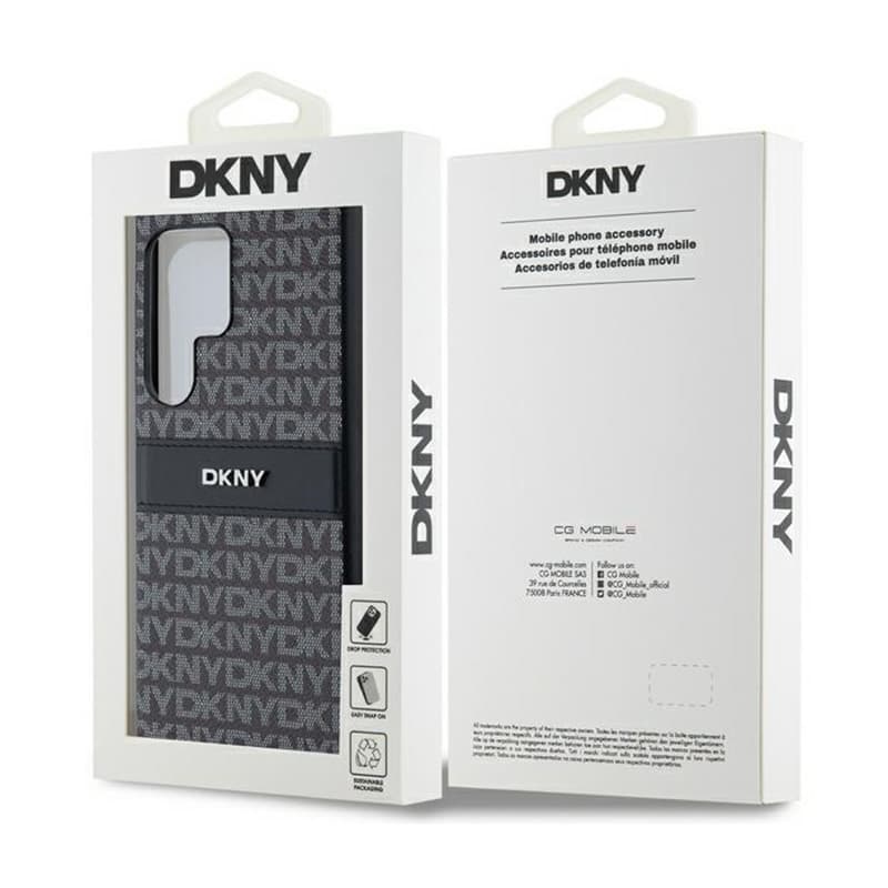 DKNY Leather Mono Stripe & Metal Logo - Samsung Galaxy S24 Ultra Case (black) 8