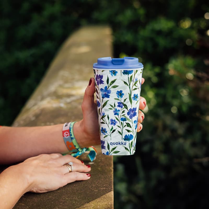 Quokka Vaso Cafe Double Walled - Double Walled Mug 450 ml (Ditsy Bloom) 2
