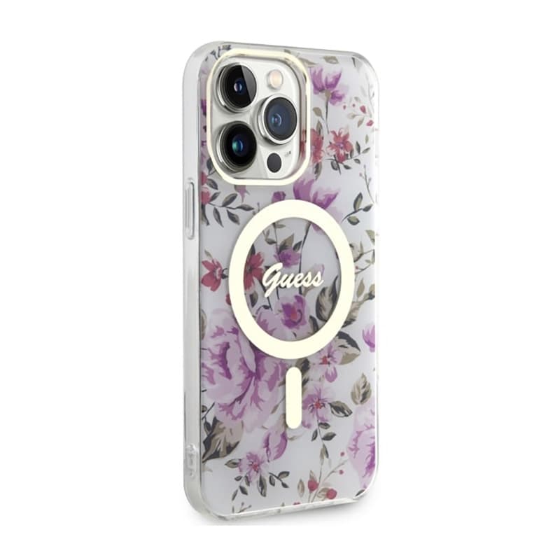 Guess Flower MagSafe - Case for iPhone 14 Pro Max (Transparent) 4