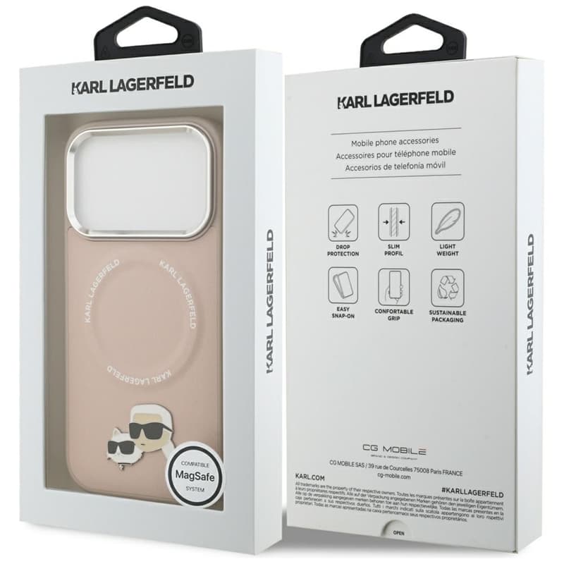 Karl Lagerfeld Karl & Choupette Pins MagSafe - Case for iPhone 17 Pro (pink) 8