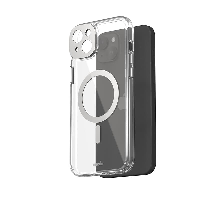 Moshi iGlaze MagSafe - Case for iPhone 15 Plus (Luna Silver) 3