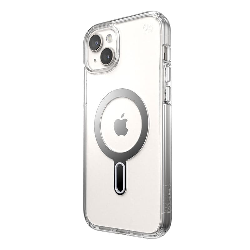 Speck Presidio Perfect-Clear ClickLock & Magsafe - iPhone 15 Plus / iPhone 14 Plus Case (Clear / Chrome Finish / Serene Silver) 8