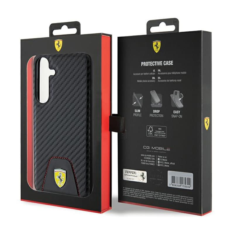 Ferrari Carbon Stitched Bottom - Case for Samsung Galaxy S24+ (black) 8