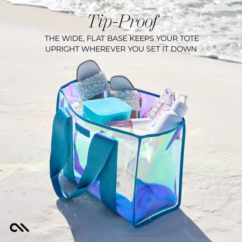 Case-Mate Large Travel Tote Bag – Waterproof Shoulder Bag with Phone Pouch (Emerald Blue Soap Bubble) 5