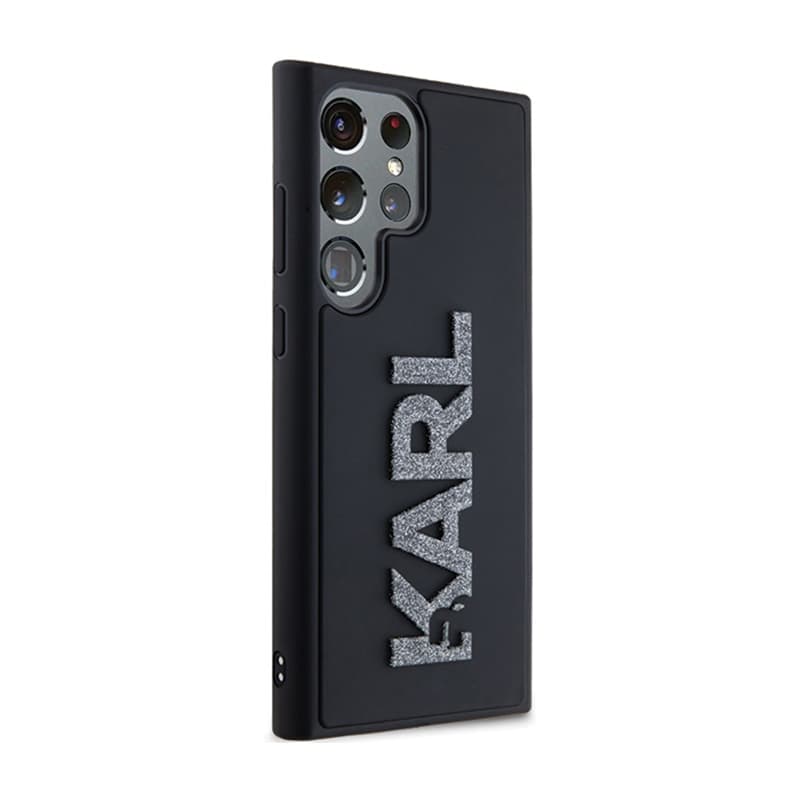 Karl Lagerfeld 3D Rubber Glitter Logo - Samsung Galaxy S23 Ultra Case (black) 3