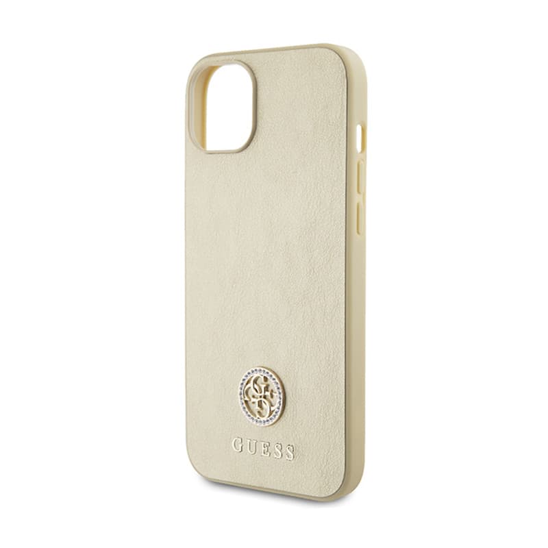Guess 4G Strass Metal Logo - Case for iPhone 15 (Gold) 6
