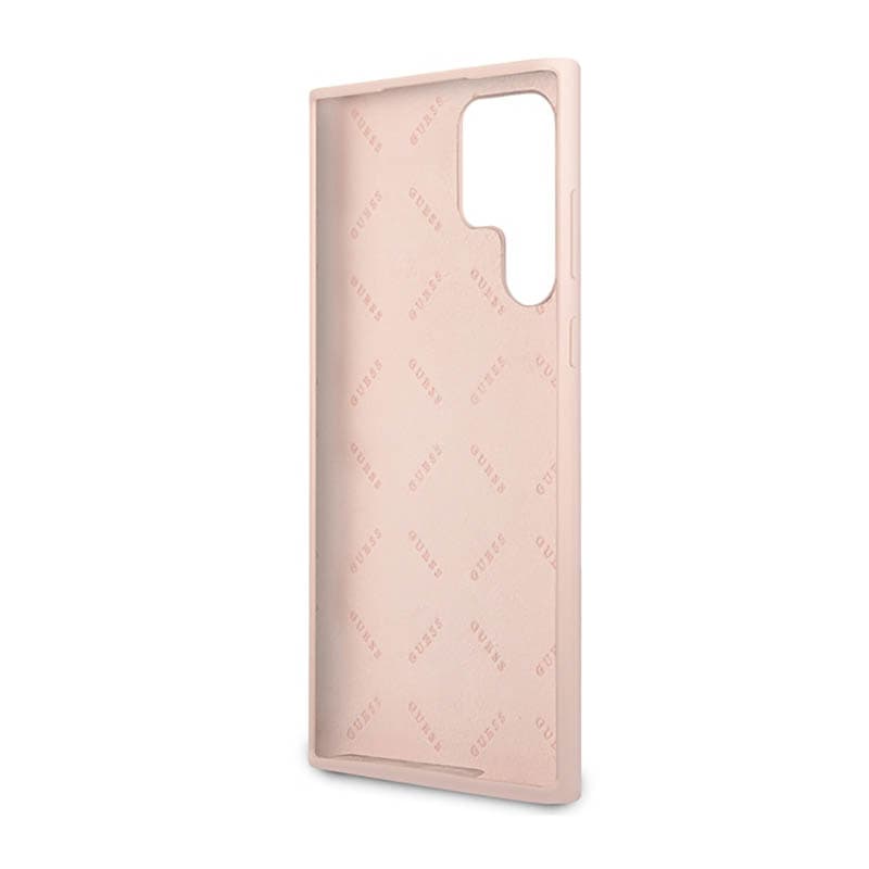Guess Silicone Script Metal Logo - Case for Samsung Galaxy S23 Ultra (Pink) 7