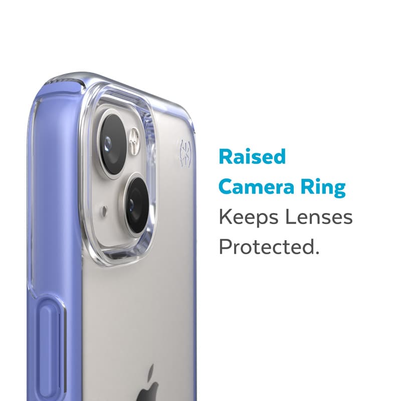 Speck Presidio Perfect-Clear with Impact Geometry - iPhone 15 Plus / 14 Plus Case with MICROBAN Coating (Clear / Grounded Purple) 6