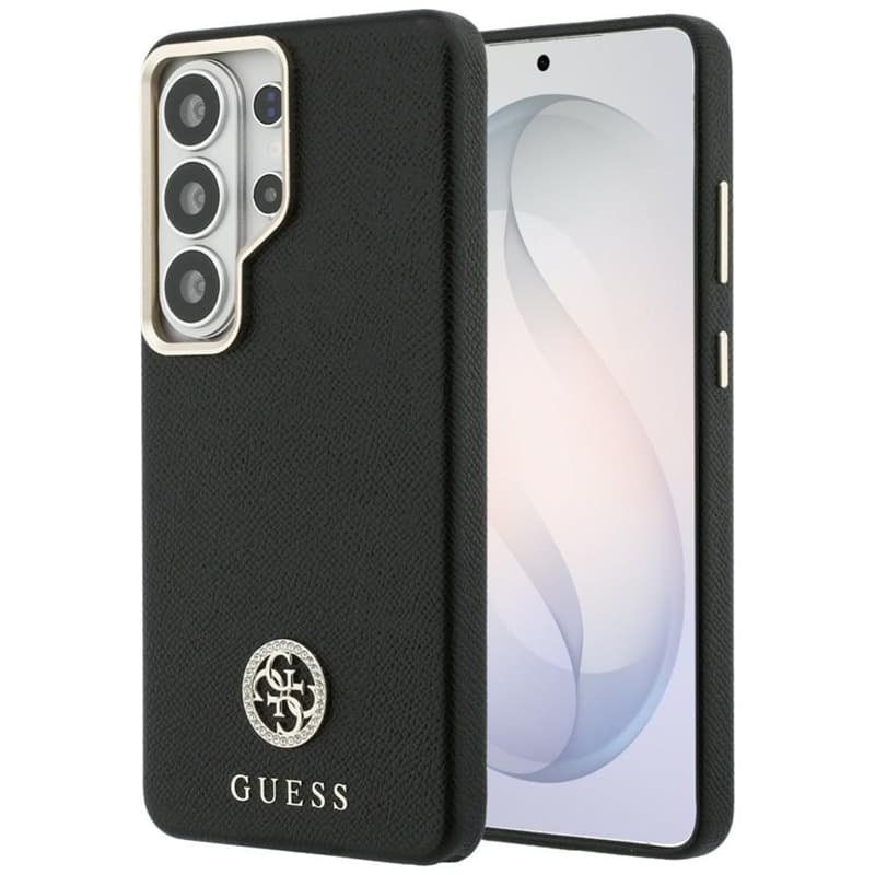 Guess Rhinestone Round Logo MagSafe - Samsung Galaxy S26 Ultra Case (Black) 1