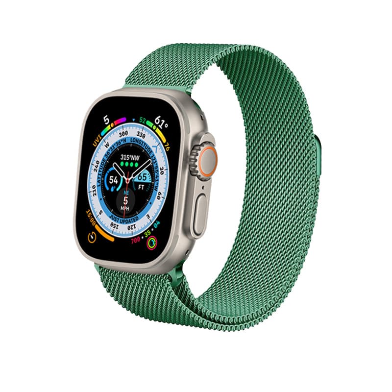 Crong Milano Steel – Stainless Steel Strap for Apple Watch 44/45/46/49mm (Green) 5