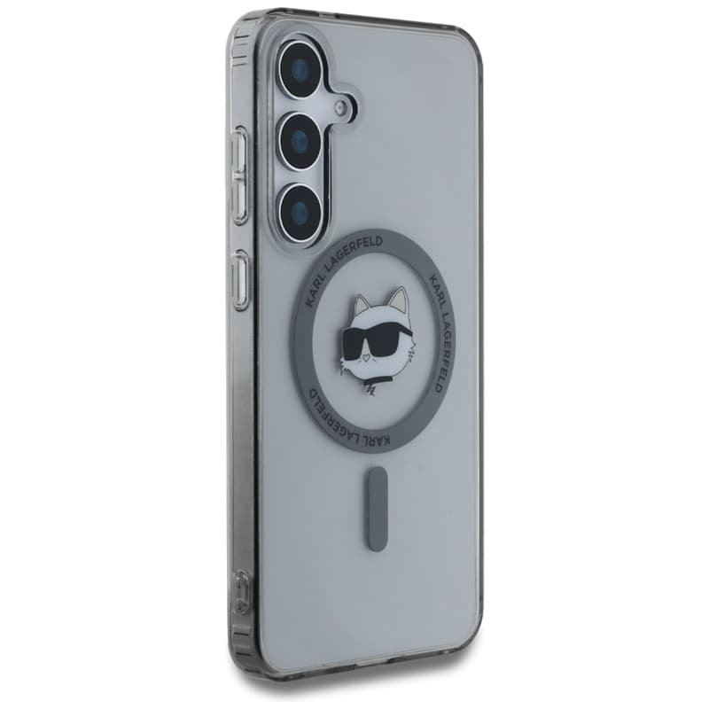 Karl Lagerfeld Button Choupette Head Printed Logo MagSafe - Case for Samsung Galaxy S25+ (Black) 4