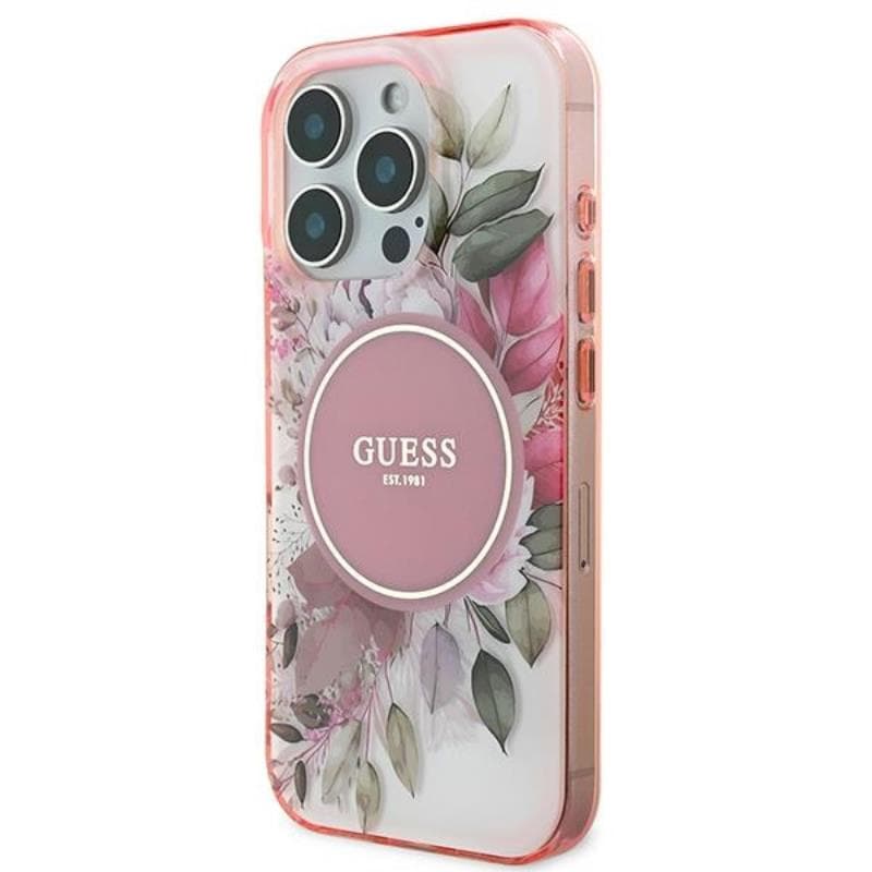 Guess IML Flower & Tonal Circle MagSafe - Case for iPhone 16 Pro Max (Pink) 2