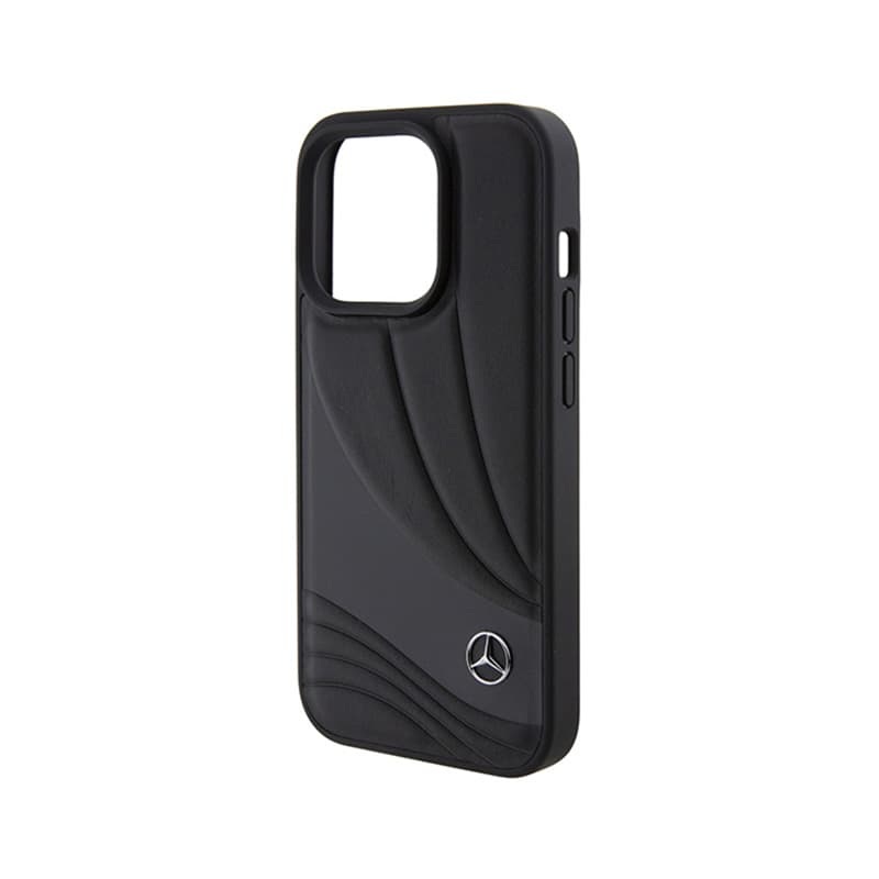 Mercedes Leather Wave Pattern - Case for iPhone 15 Pro (Black) 6