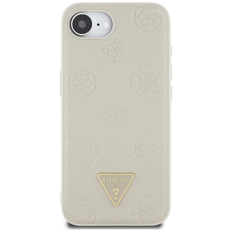 Guess Grained Hot Stamp Peony Triangle Logo MagSafe - Case for iPhone 16e (beige) 3