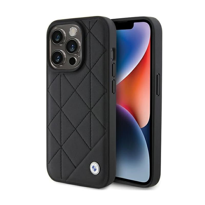 BMW Leather Quilted - Case for iPhone 15 Pro Max (Black)