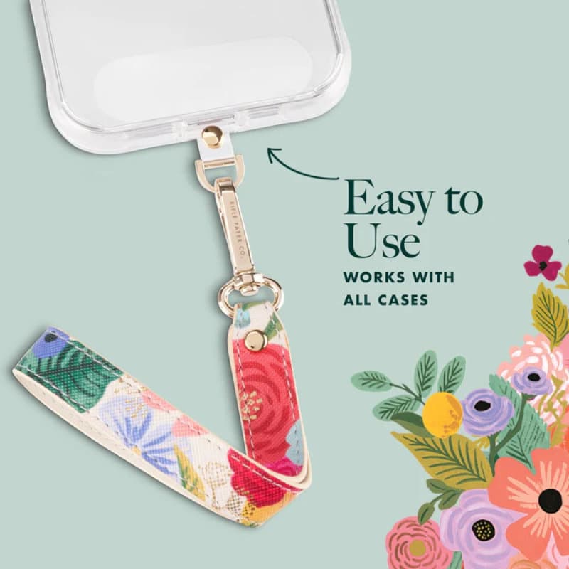 Rifle Paper Phone Wristlet - Universal phone lanyard (Garden Party Blush) 7