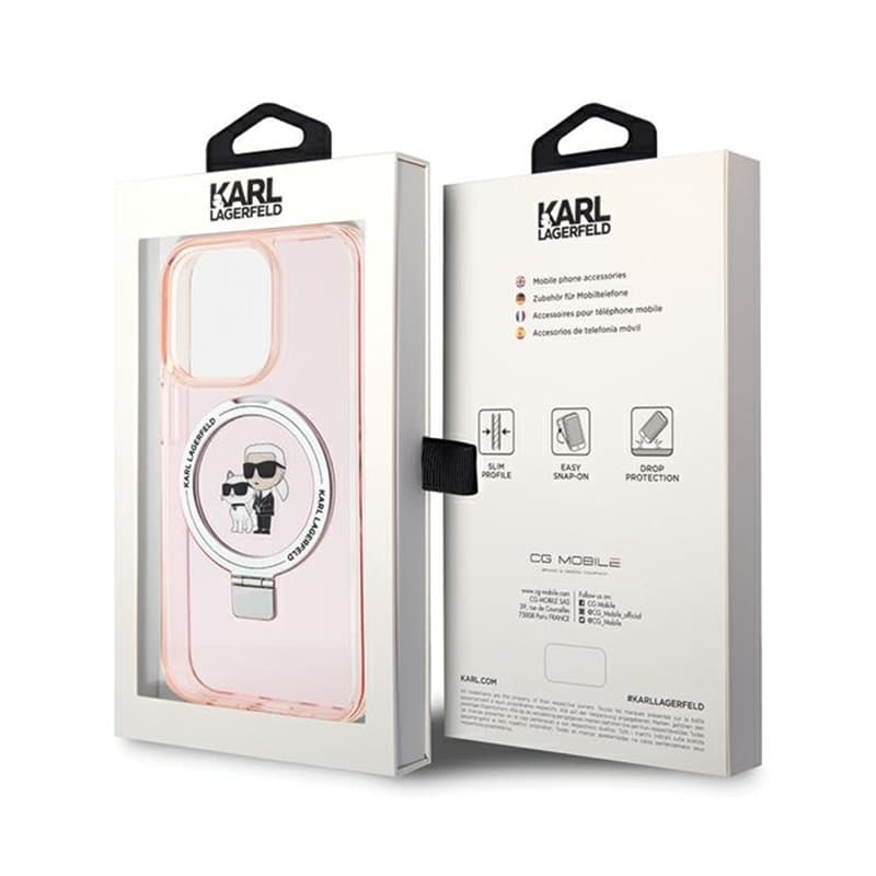 Karl Lagerfeld Ring Stand Karl & Choupette MagSafe - iPhone 15 Pro Max Case (pink) 7