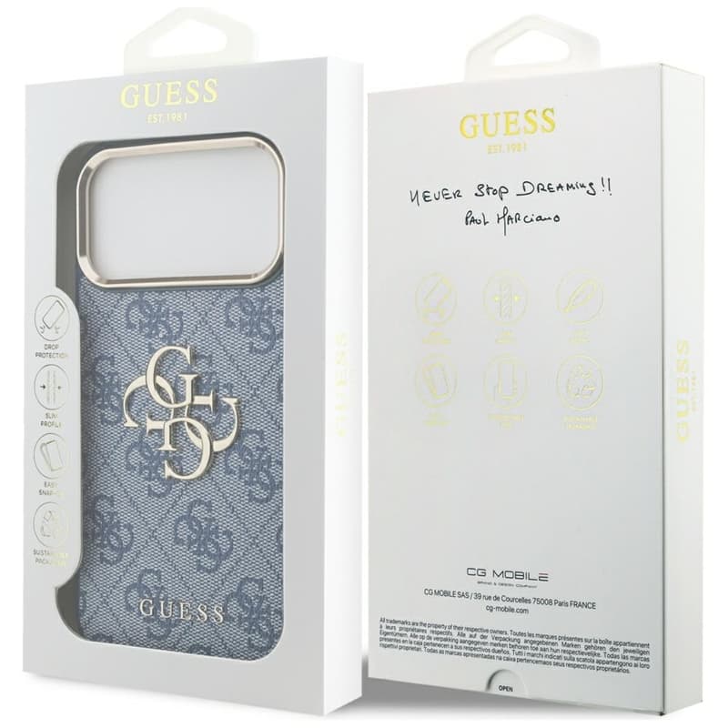 Guess 4G Big 4G Classic Logo - Case iPhone 17 Pro Max (Blue / Gold) 8