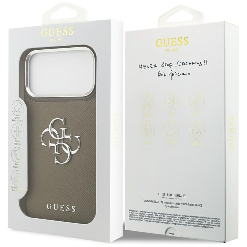 Guess Grained Big 4G Classic Logo - Case iPhone 17 Pro Max (brown) 8