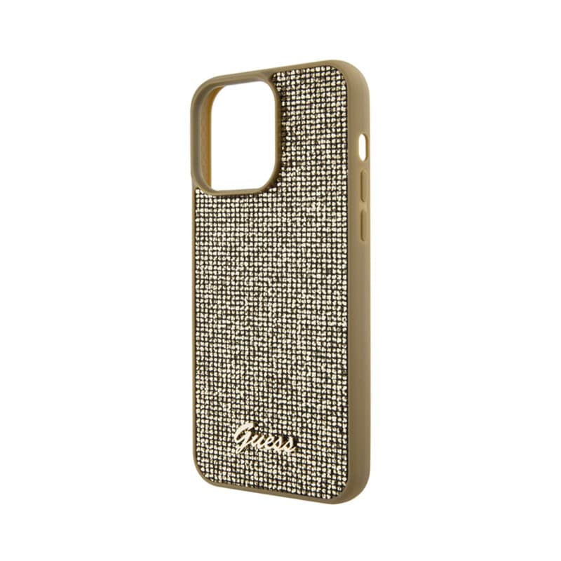 Guess Disco Metal Script - Case for iPhone 15 Pro Max (Gold) 6