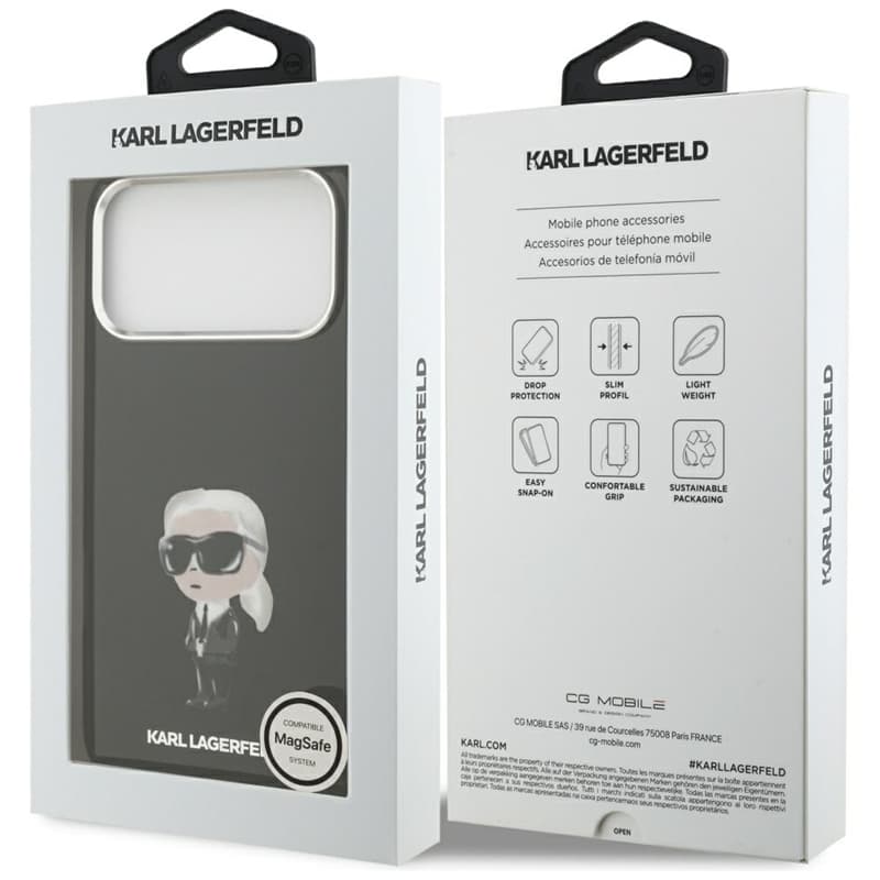 Karl Lagerfeld IML Aquarelle Karl & Logo MagSafe - Case iPhone 17 Pro Max (Black) 8