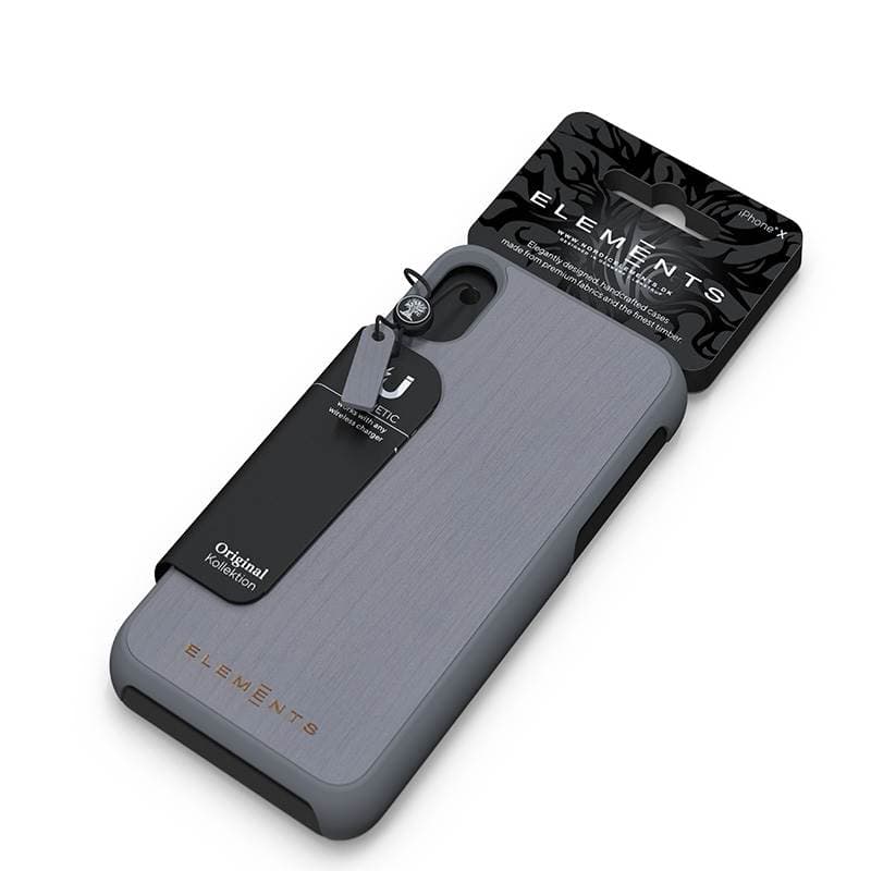Nordic Elements Original Gefion - Case for iPhone Xs Max with real maple wood (Mid Grey) 5