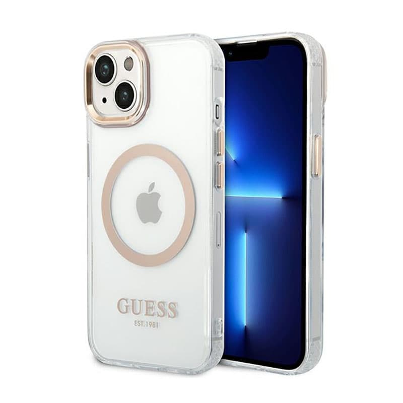 Guess Metal Outline MagSafe - Case for iPhone 14 (Clear) 1