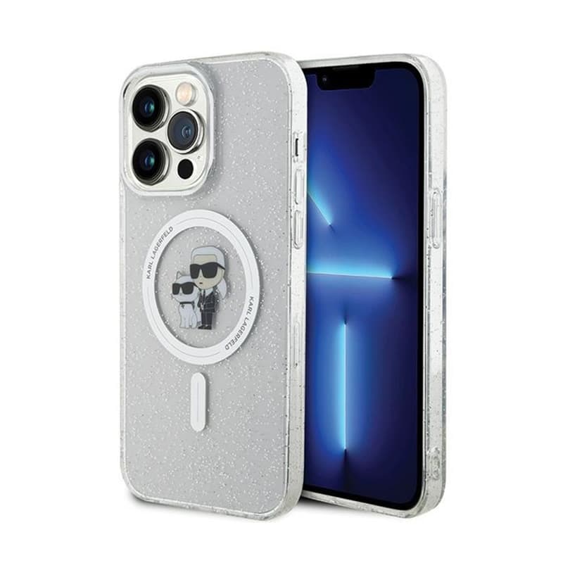 Karl Lagerfeld Karl & Choupette Glitter MagSafe - iPhone 14 Pro Max Case (Transparent)