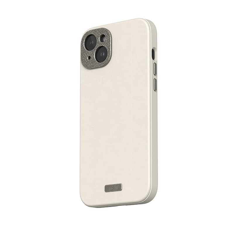Moshi Napa MagSafe - Leather case for iPhone 15 Plus (Eggnog White) 2