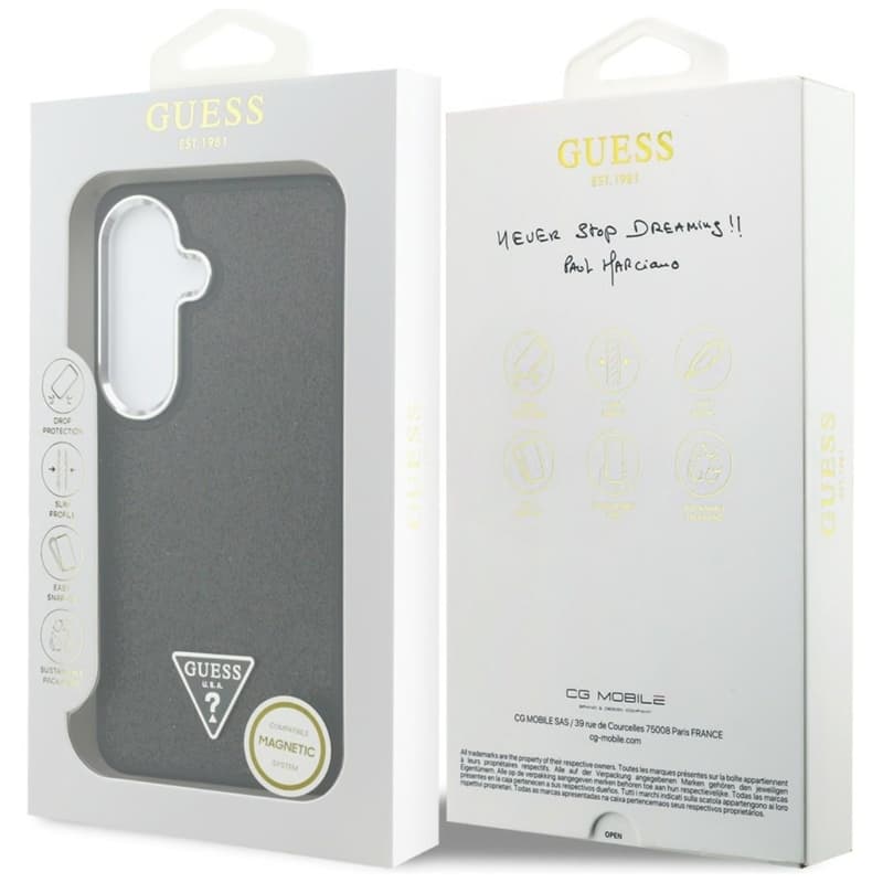 Guess Fixed Glitter Triangle MagSafe - Samsung Galaxy S26 Case (Black) 8