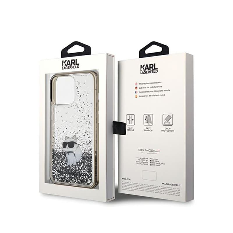 Karl Lagerfeld Liquid Glitter Choupette - iPhone 13 Pro Max Case (Transparent) 8