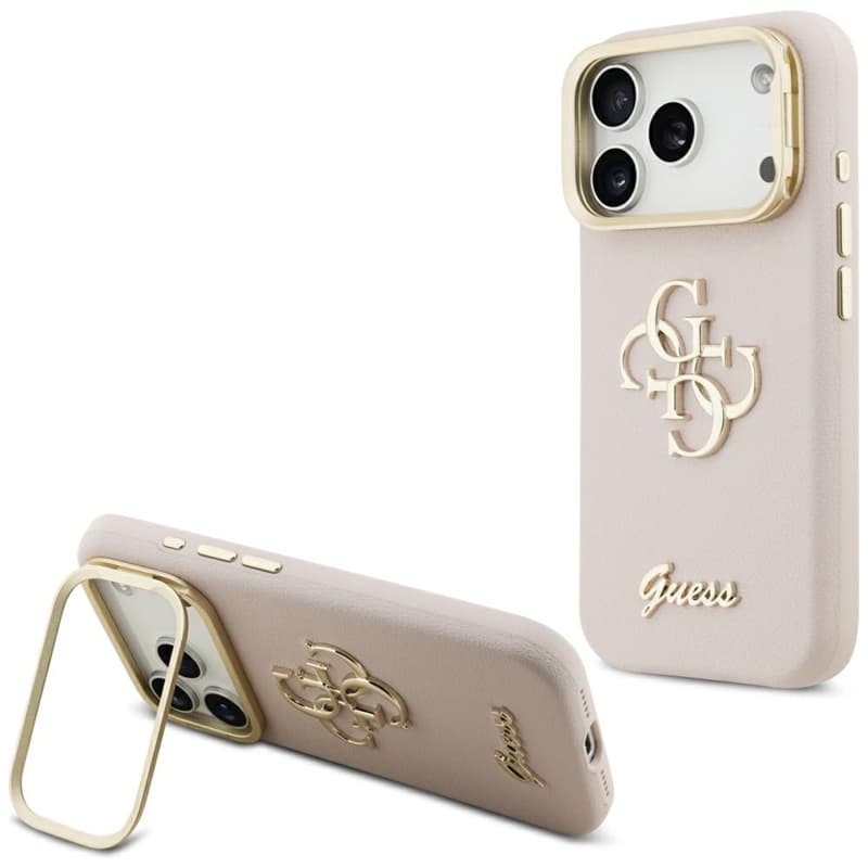 Guess Grained Big 4G & Stand Camera - Case iPhone 17 Pro (pink)