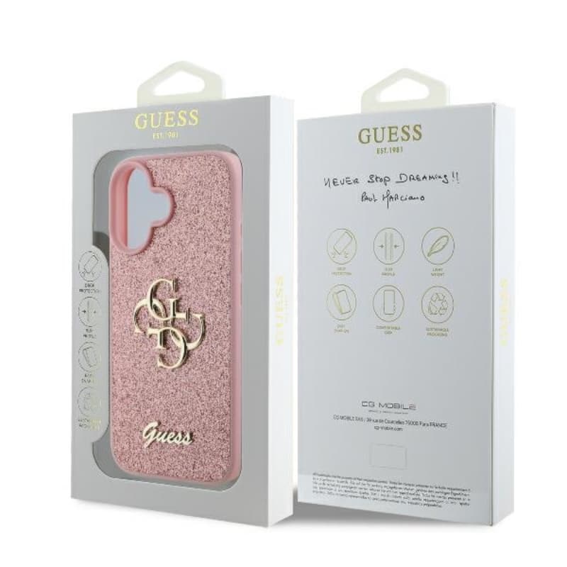 Guess Fixed Glitter Big 4G - Case for iPhone 16 Plus (pink) 8