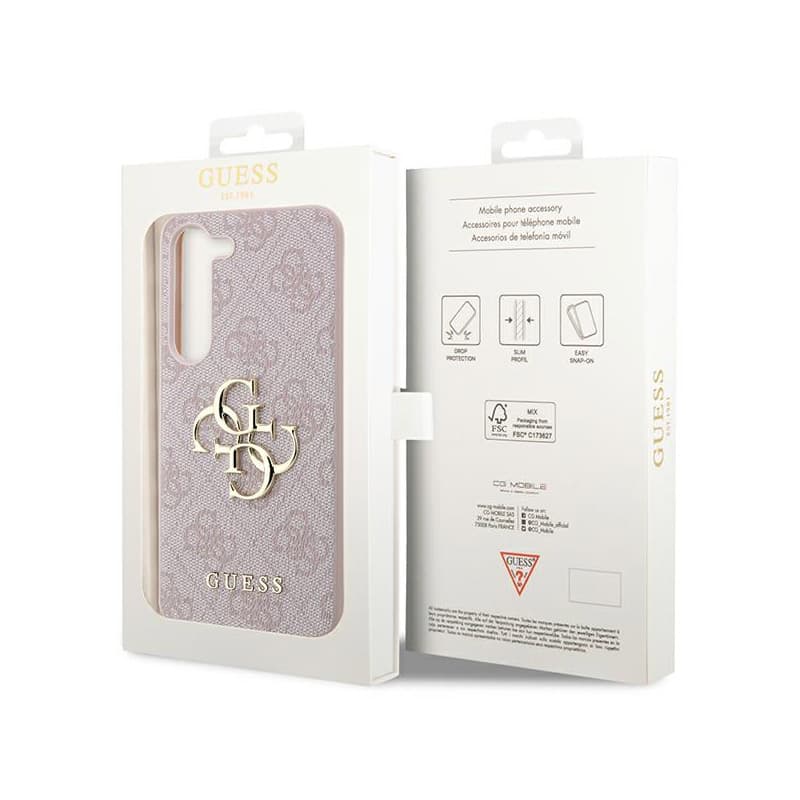 Guess 4G Big Metal Logo - Case for Samsung Galaxy S23 (Pink) 8