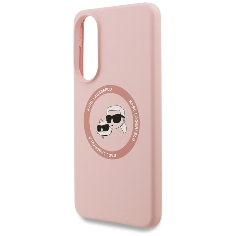 Karl Lagerfeld Silicone Double Heads And Circle MagSafe - Case for Samsung Galaxy S25 Edge (pink) 6