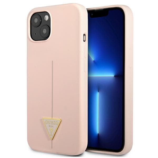 Guess Silicone Triangle Logo - Cover iPhone 13 mini (Pink) 1