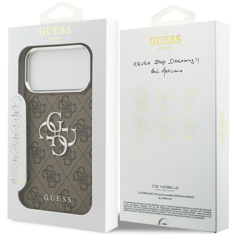 Guess 4G Big 4G Classic Logo - Case iPhone 17 Pro Max (Brown / Silver) 8