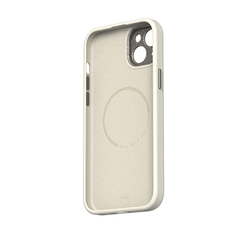 Moshi Napa MagSafe - Leather case for iPhone 15 Plus (Eggnog White) 3