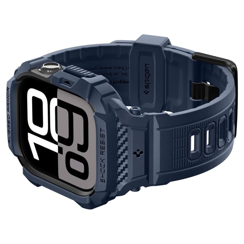 Spigen Rugged Armor Pro V2 – Strap with Case for Apple Watch 10/11 42mm (Navy Blue) 2