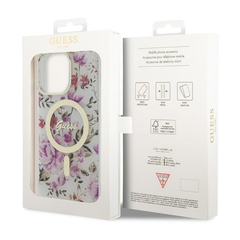 Guess Flower MagSafe - Case for iPhone 14 Pro Max (Transparent) 8