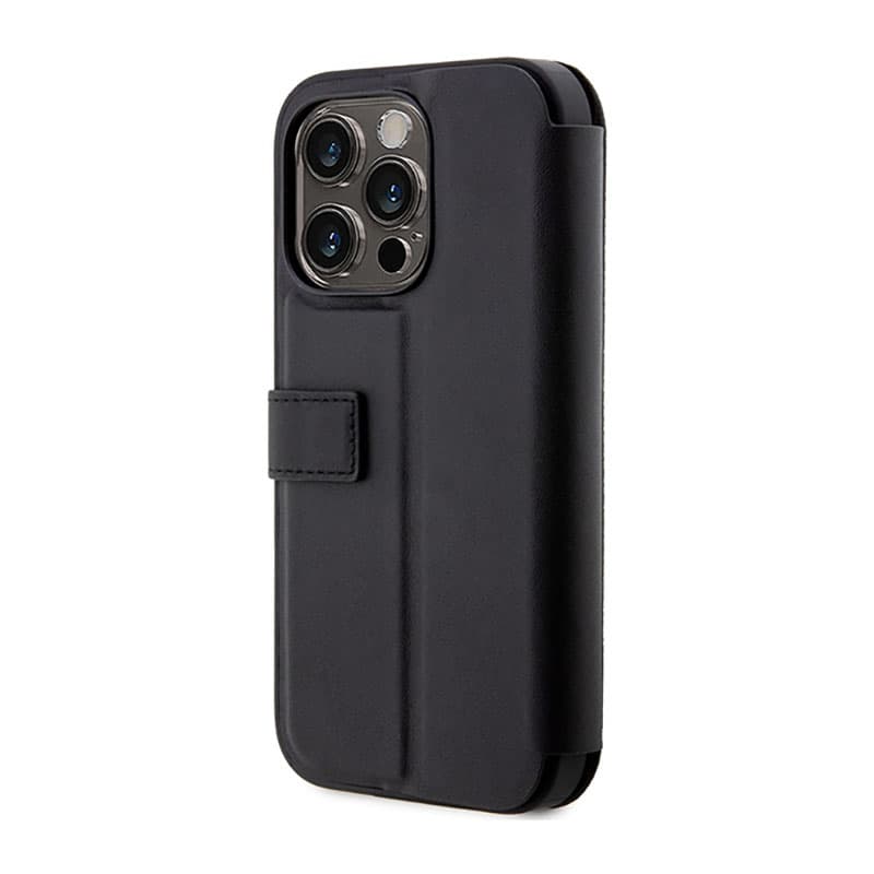 BMW Booktype Leather Stamp Blue Lines - Case for iPhone 14 Pro (Black) 4