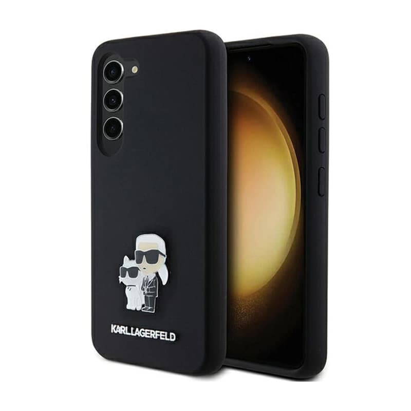 Karl Lagerfeld Silicone Karl & Choupette Metal Pin - Case Samsung Galaxy S24 (czarny) 1