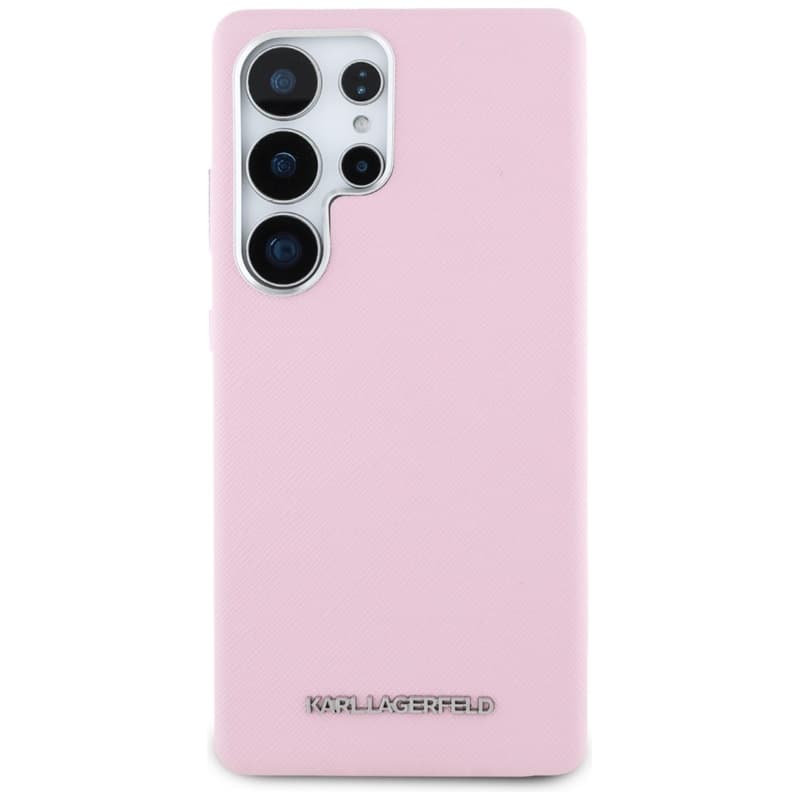 Karl Lagerfeld Saffiano Full Wrapped Elongated Metal Logo MagSafe - Case for Samsung Galaxy S25 Ultra (pink) 3