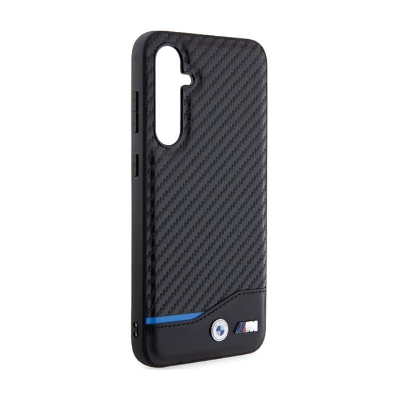 BMW Leather Carbon Blue Line - Samsung Galaxy S23 FE Case (black) 4