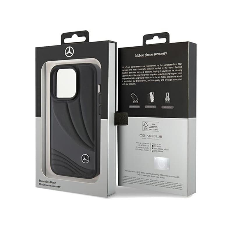 Mercedes Leather Wave Pattern - Case for iPhone 15 Pro (Black) 8
