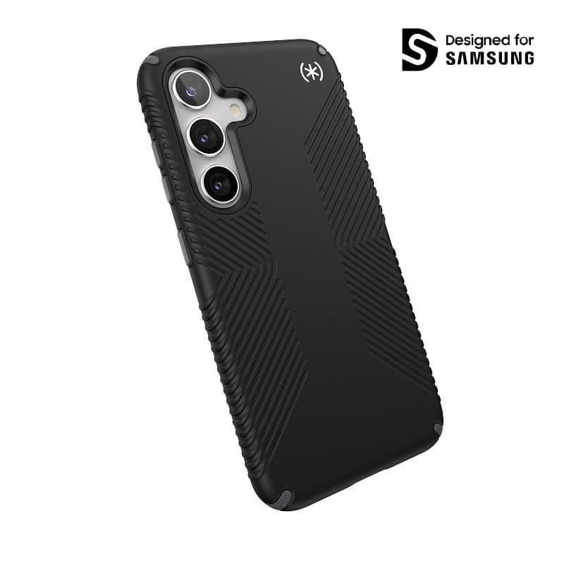 Speck Presidio2 Grip - Samsung Galaxy S24 Case (Black/Slate Gray/White)