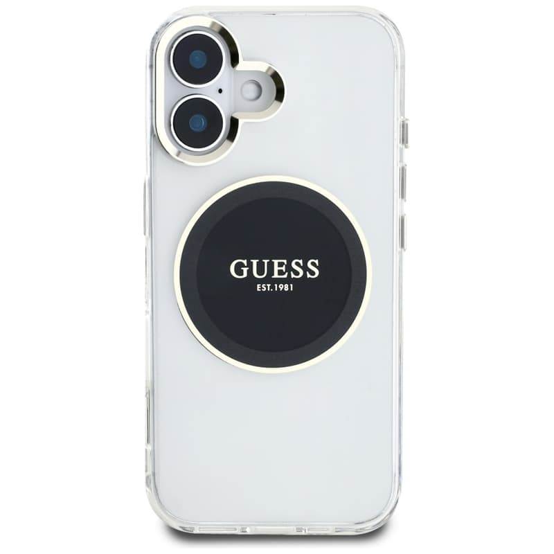 Guess IML Metal Colored Circle Classic Logo MagSafe - Case for iPhone 16 (black) 3