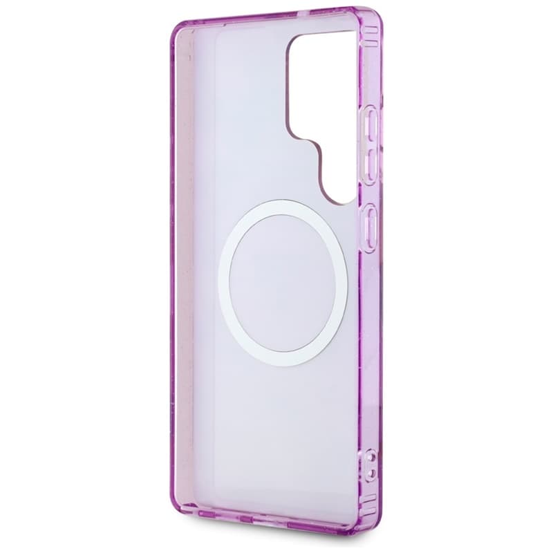 Guess Glitter Flowers Triangle Buttons MagSafe - Case for Samsung Galaxy S25 Ultra (purple) 7